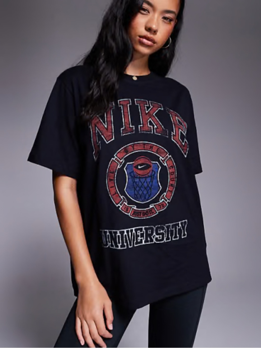 NWT Nike vintage oversized black Short‑Sleeve 'University' Graphic T-shirt Mediu